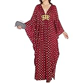 Bsubseach Kaftan Dresses for Women Polka Dot Batwing Sleeve Caftans Moo Moos for Women Plus Size Beach Vacation Coverup