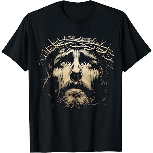 Amazon.com: Just Jesus - Crown Made of Thorns on a Cross T-Shirt