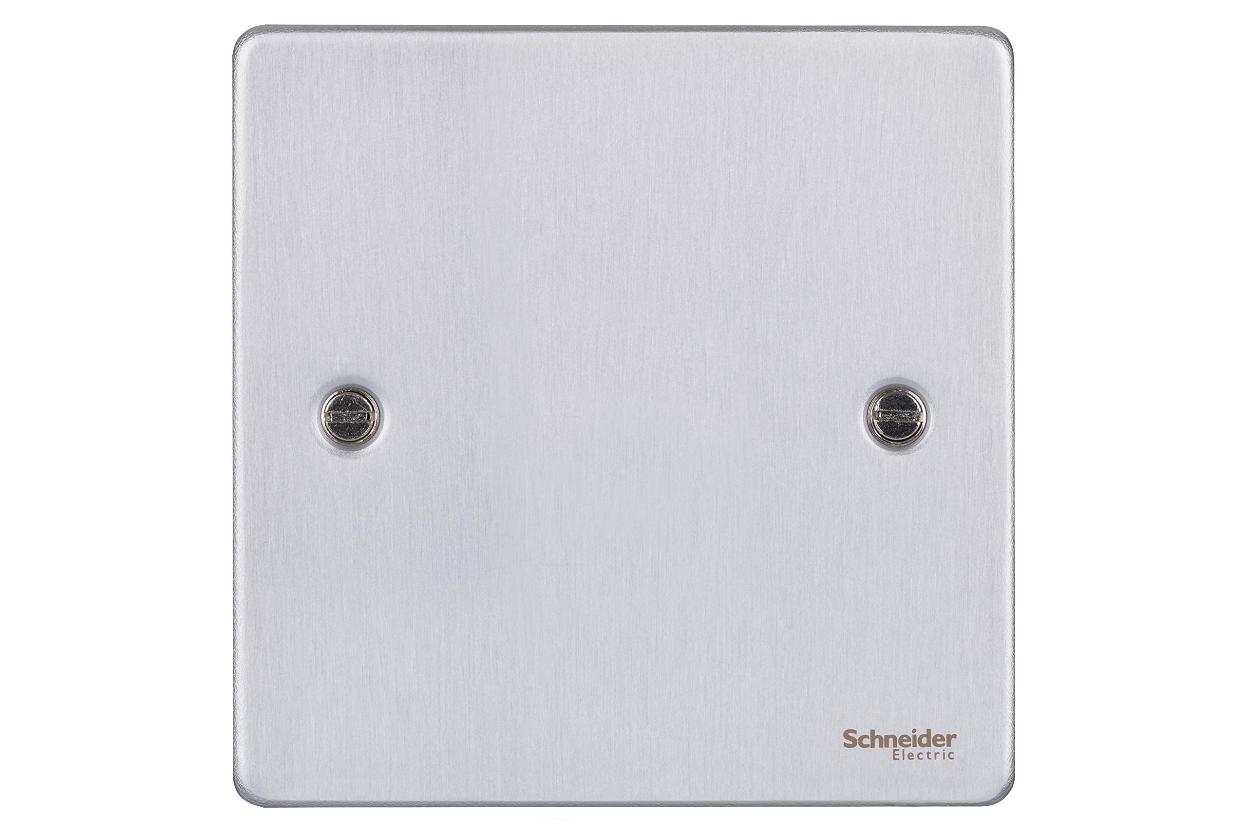 Schneider Electric Ultimate Low Profile - Single Blank Plate, GU8510BC, Brushed Chrome