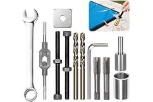 YIBOBO 12 PCS Complete Pool Cover Anchors Removal Tool Kit, Including Tap Wrench and Hex Wrench, for Efficient Removal and Einstallation of Swimming Pool Brass Anchors