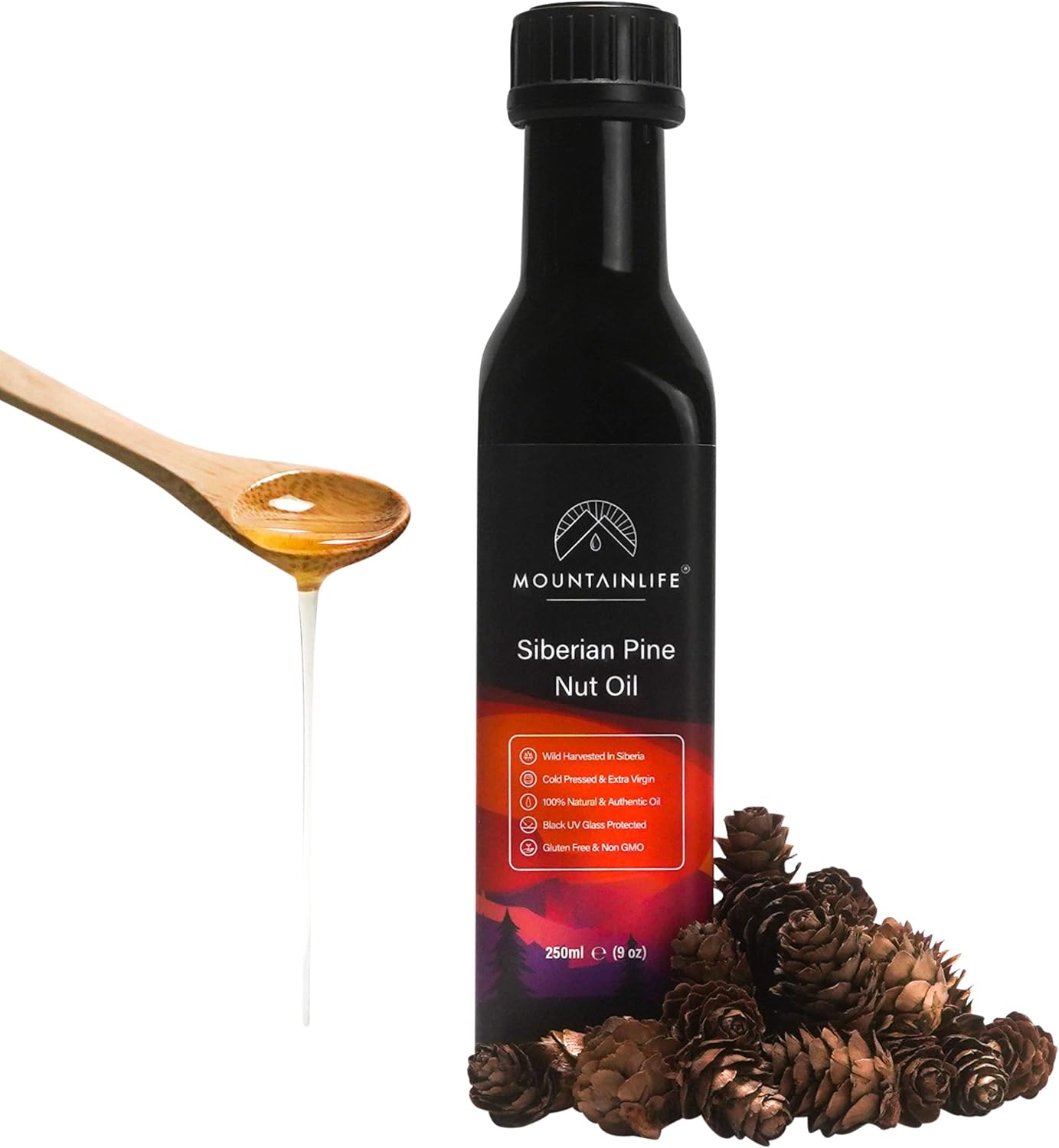 Mountainlife Siberian Pine Nut Oil, 500ml 18oz, Natural & Extra Virgin