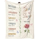 Christian Gifts for Women, Inspiration Gifts for Women, Religious Christmas Birthday Gifts, Christian Blanket for Mom Sister Friend Girl, Baptism Spiritual Gift for Her, Throw Blankets 50'' x 60''