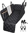 Dog Car Seat Cover, TOPELEK Large Back Pet Car Seat Protectors with Mesh Viewing Window, 2 Seat Belt, Storage Pocket, Non-Scratch Waterproof Nonslip Dog Hammock for Cars Trucks and SUV