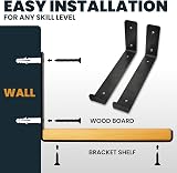 DIY Doctor Heavy Duty Scaffold Board Shelf Brackets Set of 4 23.5cm Black view 5