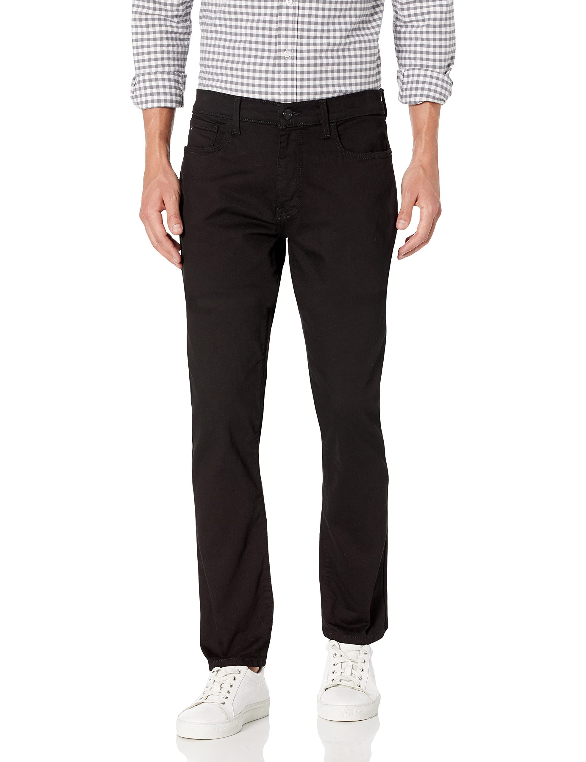 Tommy Hilfiger mens Thd Straight Fit Jeans, Black, 42W x 32L US Image