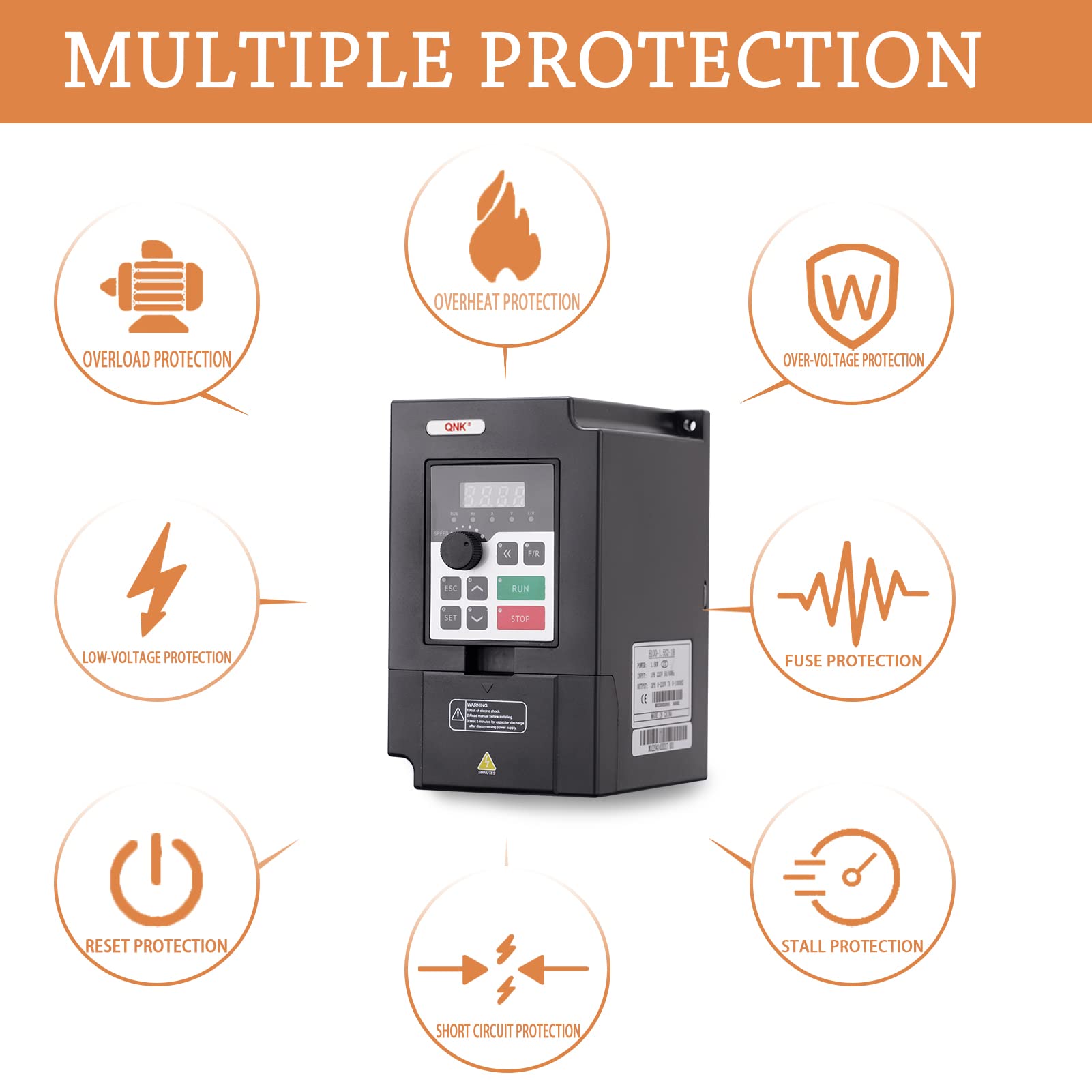 Mua QNK 1.5KW 2HP AC 220V 7A VFD Converter Single to 3 Phase Inverter ...