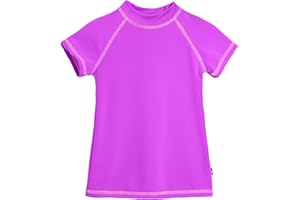 CITY THREADS Made in USA Girls' SPF50 Rash Guard Sun Swimming Tee Pool Beach Tshirt Top