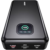 140W Power Bank, 25000mAh Laptop Portable Charger with Smart Digital Display, PD3.1 Fast Charging Battery Pack for MacBook Dell XPS iPad Tablet Steam Deck iPhone 17-12 Series Samsung Switch and More