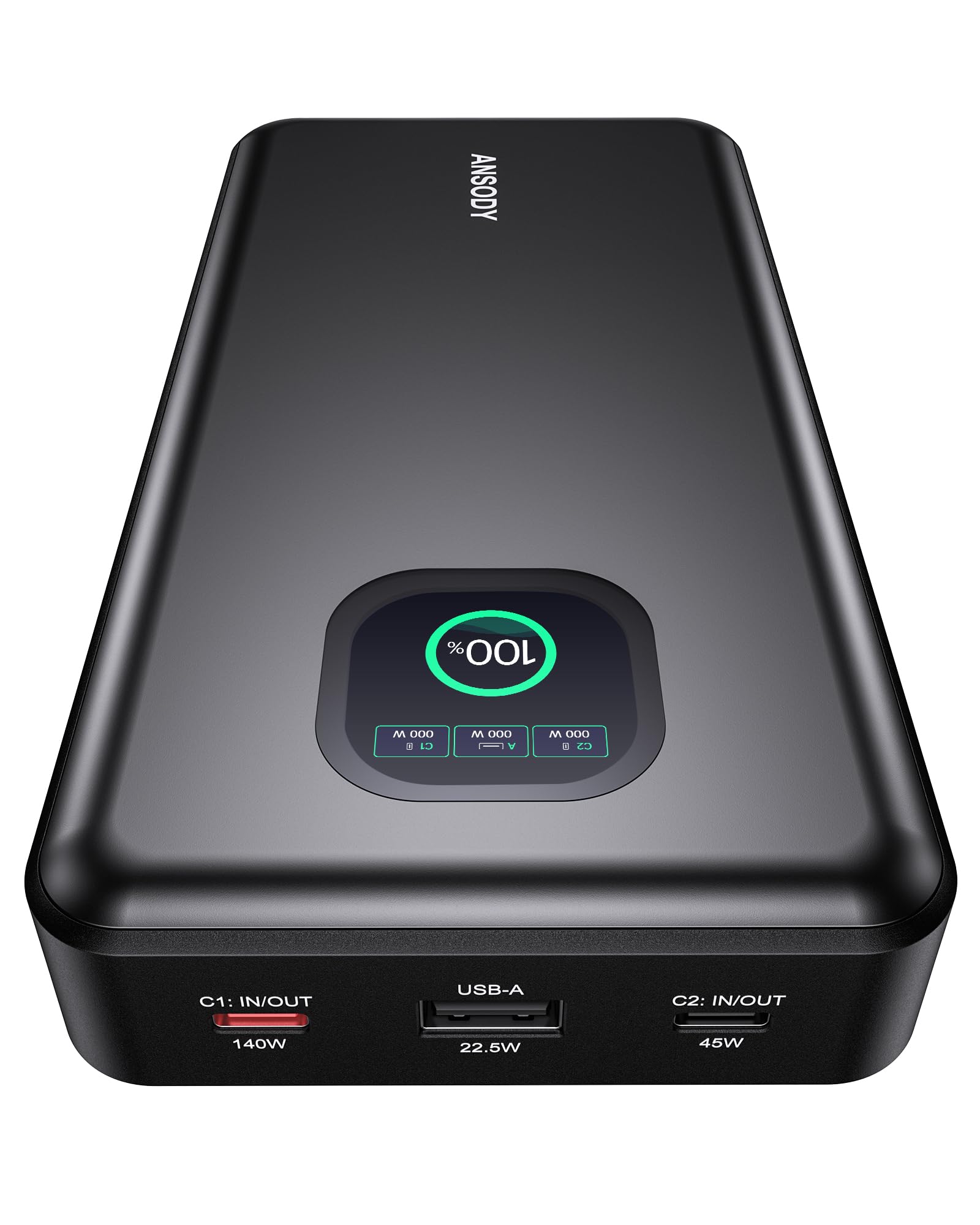 Photo 1 of 140W Power Bank, 25000mAh Laptop Portable Charger with Smart Digital Display, PD3.1 Fast Charging Battery Pack for MacBook Dell XPS iPad Tablet Steam Deck iPhone 17-12 Series Samsung Switch and More