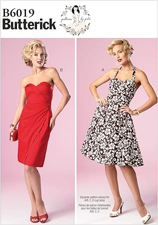 Amazon Co Jp Butterick レトロクラッシック ワンピースの型紙セット サイズ U4 6 8 10 12 6019 ホーム キッチン