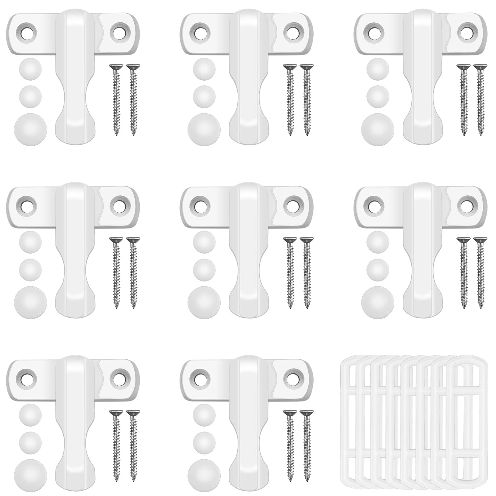 Sash Jammers, AMTOVL 8PCS Zinc Alloy Window Jammers Sash Blockers Security Jammer Locks with Fixing Screws for UPVC PVC Window Door Home Security - White