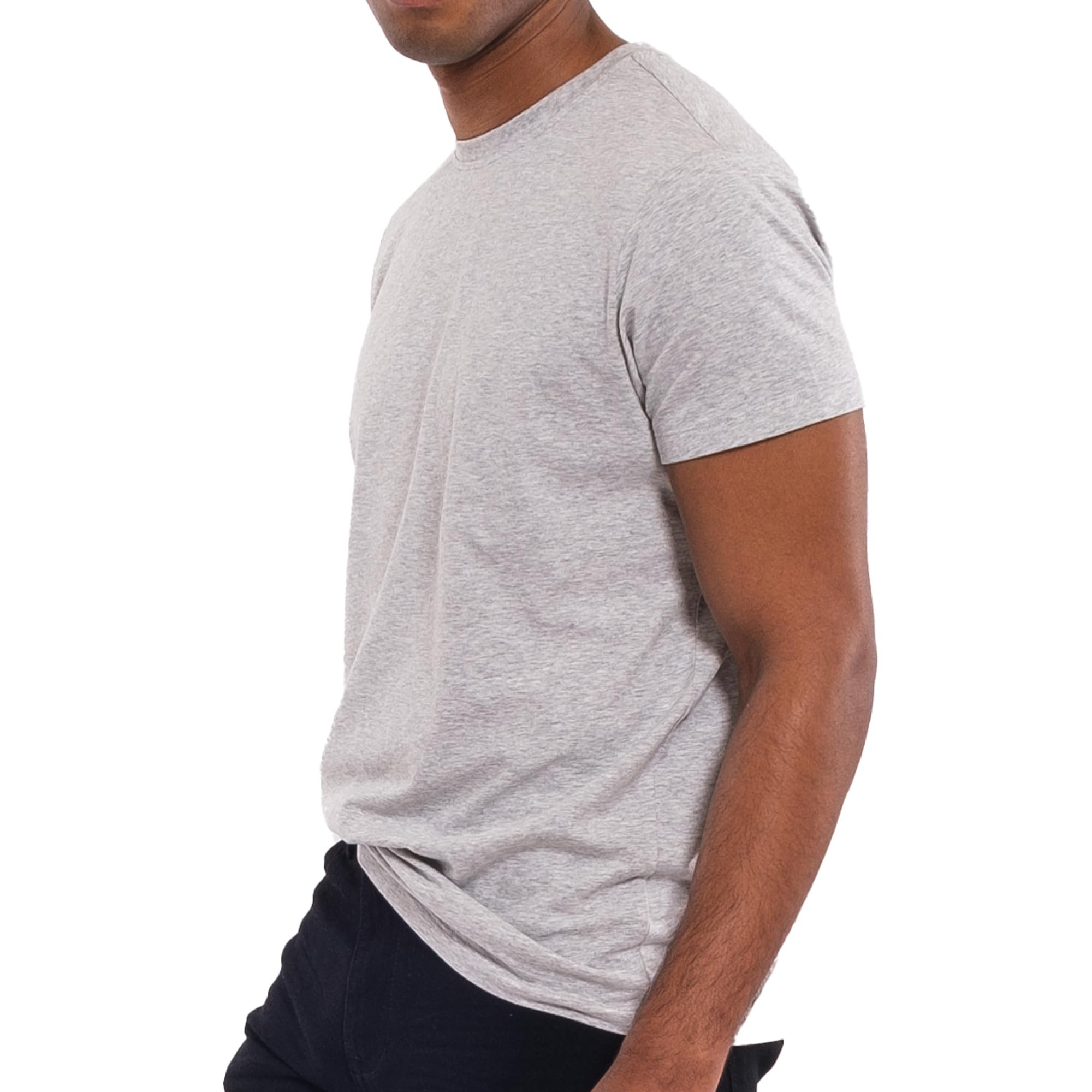 Kenneth Cole REACTION Mens T-Shirt Pack of 3 - UPF 50+ Cotton/Spandex Jersey Slim Fit T Shirts for Men (Black/White/Grey, Medium)