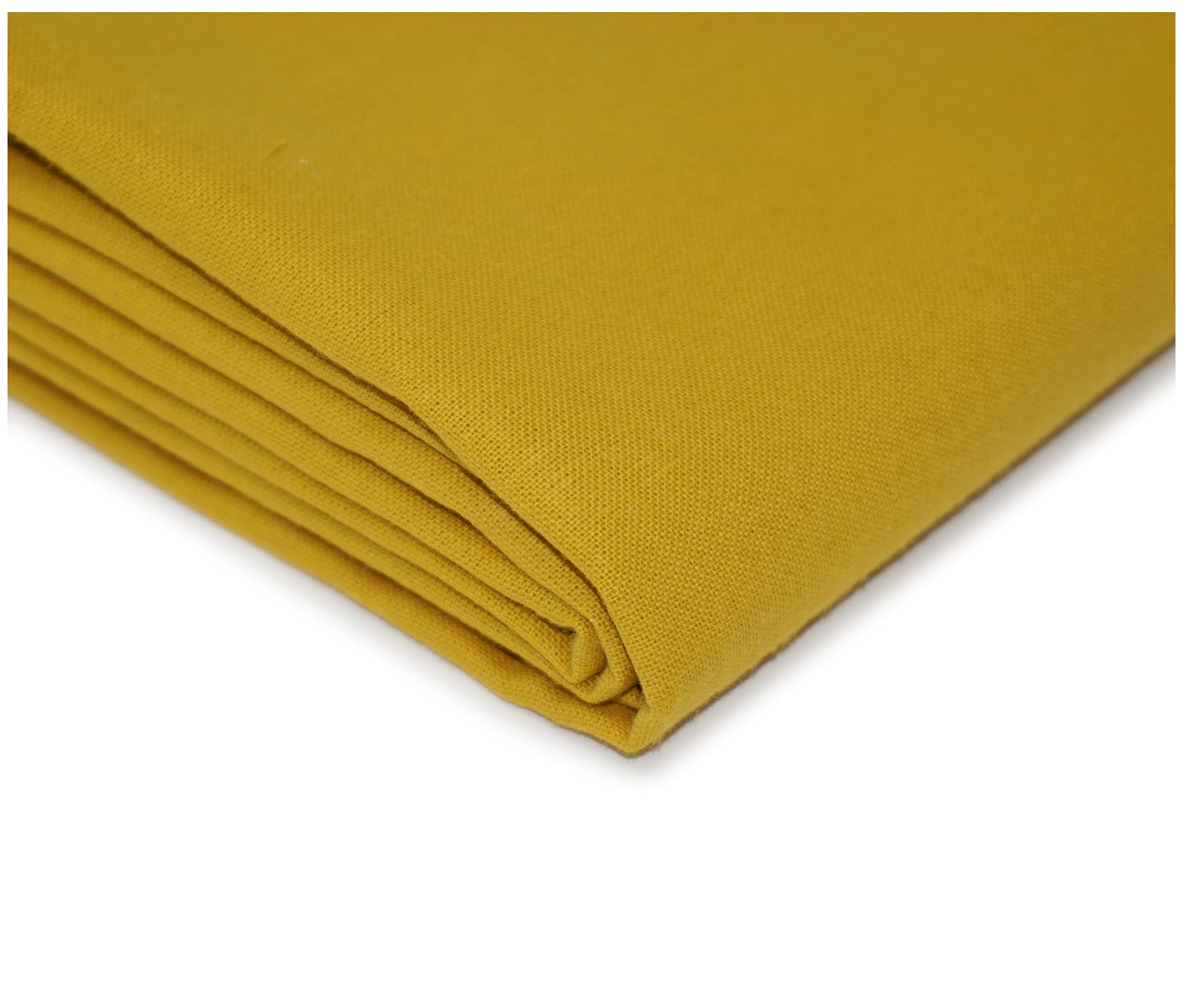 100% Cotton Plain Dyed Fabric Dress Craft Material 60” Wide (200cm x 150cm / 79" x 60", Mustard)