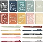 Fulmoon 200 Pcs Motivational Pens Notebook Gifts Bulk Inspirational Quote Ballpoint Pen Small Pocket Notepads Mini Journals Appreciation Gifts for Teachers Employee Students (Colorful)