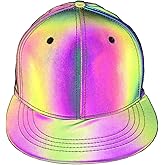 LZLRUN Rainbow Reflective Baseball Caps Men Fluorescent Hat Casual Night Halloween Cap