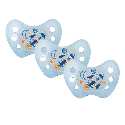 Dentistar® Night Schnuller 3er Set - Nuckel Silikon in Größe 2, 6-14 Monate - zahnfreundlich, kiefergerecht & leuchtend – Nac