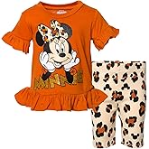 Disney Mickey Mouse Minnie Mouse T-Shirt and Shorts Outfit Set Toddler to Big Kid