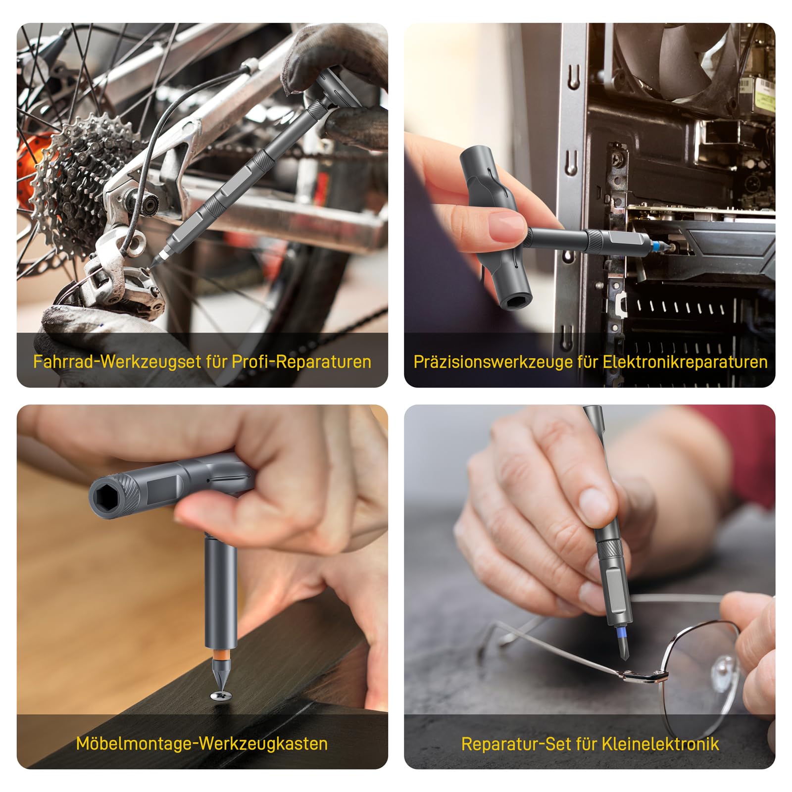 42 in 1 Magnetischer Schraubendreher, Schraubendreher Set, Multi Bit-Schraubendreher Set mit Aufbewahrungskoffer, Screwdriver Set für Computer, Brillen, Fahrräder, Uhren, Möbel und Heimwerkerarbeiten 7