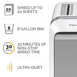 Fellowes Powershred LX220 Micro-Cut Shredder, 20