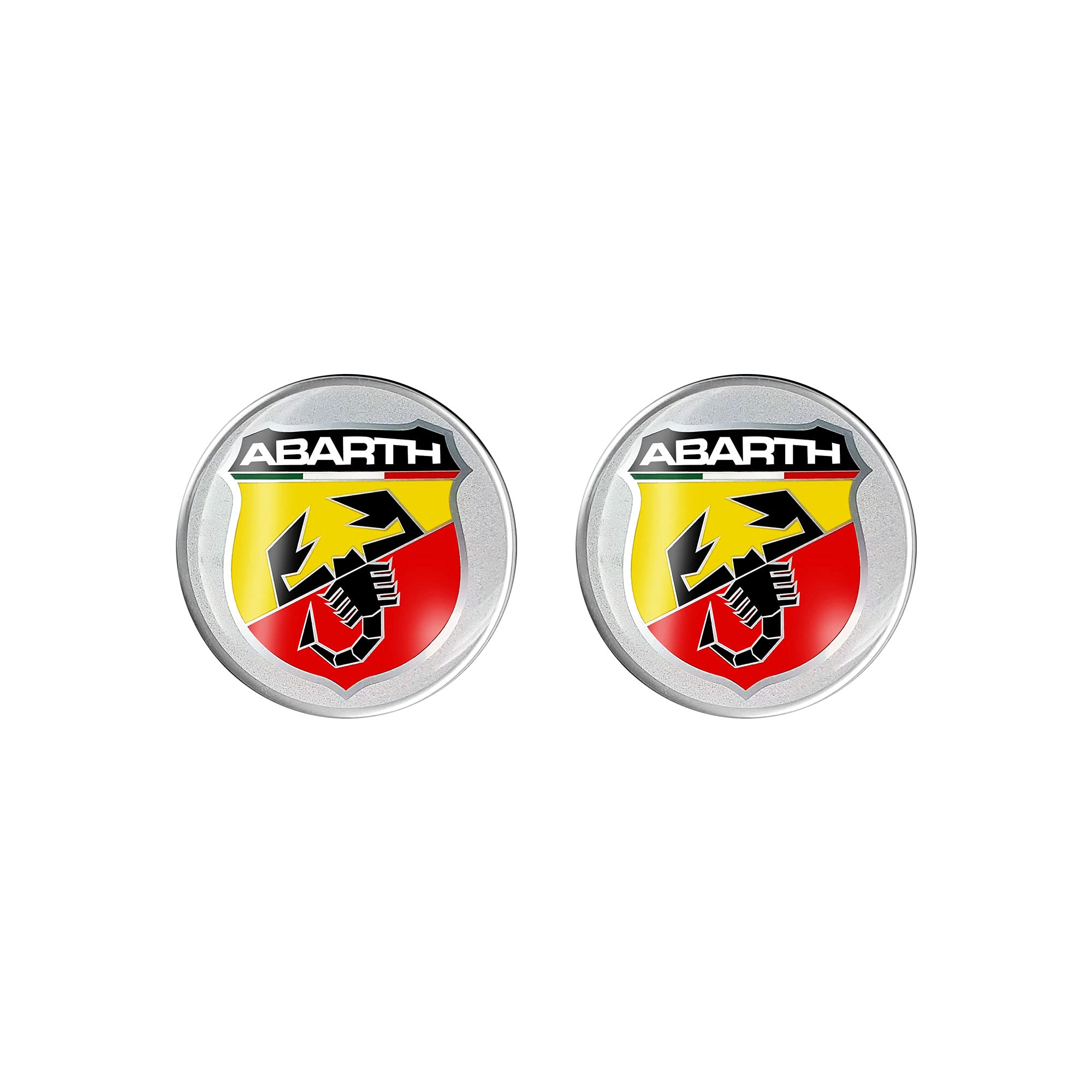 Abarth 3D Sticker Shields, 12 mm, Set of 2