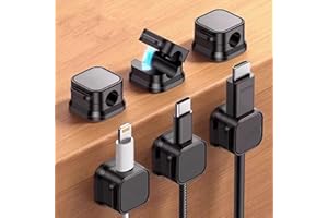 6 Pack Cord Organizer Spring Cable Holder Clips - Desk Cable Management Clips, Adhesive Wire Keeper for Phone Chargers, Night