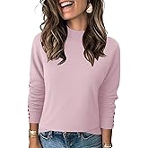 Qirno Womens Mock Neck Long Sleeve Knit Sweaters Turtleneck Casual Lightweight Button Cuffs Fall Pullover Sweater