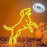 CrazyGazelle Dog Frisbee Neon Sign for Wall Decor, Golden Retriever LED Neon Sign Light for Living Room, Ideal Funny Gift for Dog Moms lovers, Pet Lovers (Yellow Retriever)