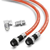 G-PLUG 200FT RG6 Coaxial Cable Extender - Coax Cable Cord, Triple Shielded | 75 Ohm | F81 Coupler Included | TV Antenna, Satellite, Router Ready | Major US Cable Providers | Indoor/Outdoor | Orange