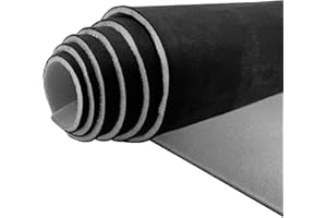 Halero 96“ × 60“ Black Car Suede Headliner Fabric with Foam Backing Material 1/9" 3mm Automotive Upholstery Liner for DIY Hom