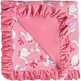 DREAMHALO Premium Baby Blankets, Soft Viscose from Bamboo Blanket for Girls, Nursery Crib Bedding Quilt for Newborn and Toddler, Ruffle Blanket Cooling for Hot Sleepers, 50''x50'' Beautiful Swan