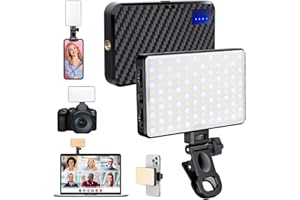 MACTREM 168 LED Selfie Light for iPhone,Portable Phone Light Clip, 3000Mah 3 Modes Rechargeable Alix Earle Lighting for Video Recording,for iPhone,Camera,Laptop,iPad,Video Conference,TikTok,Makeup