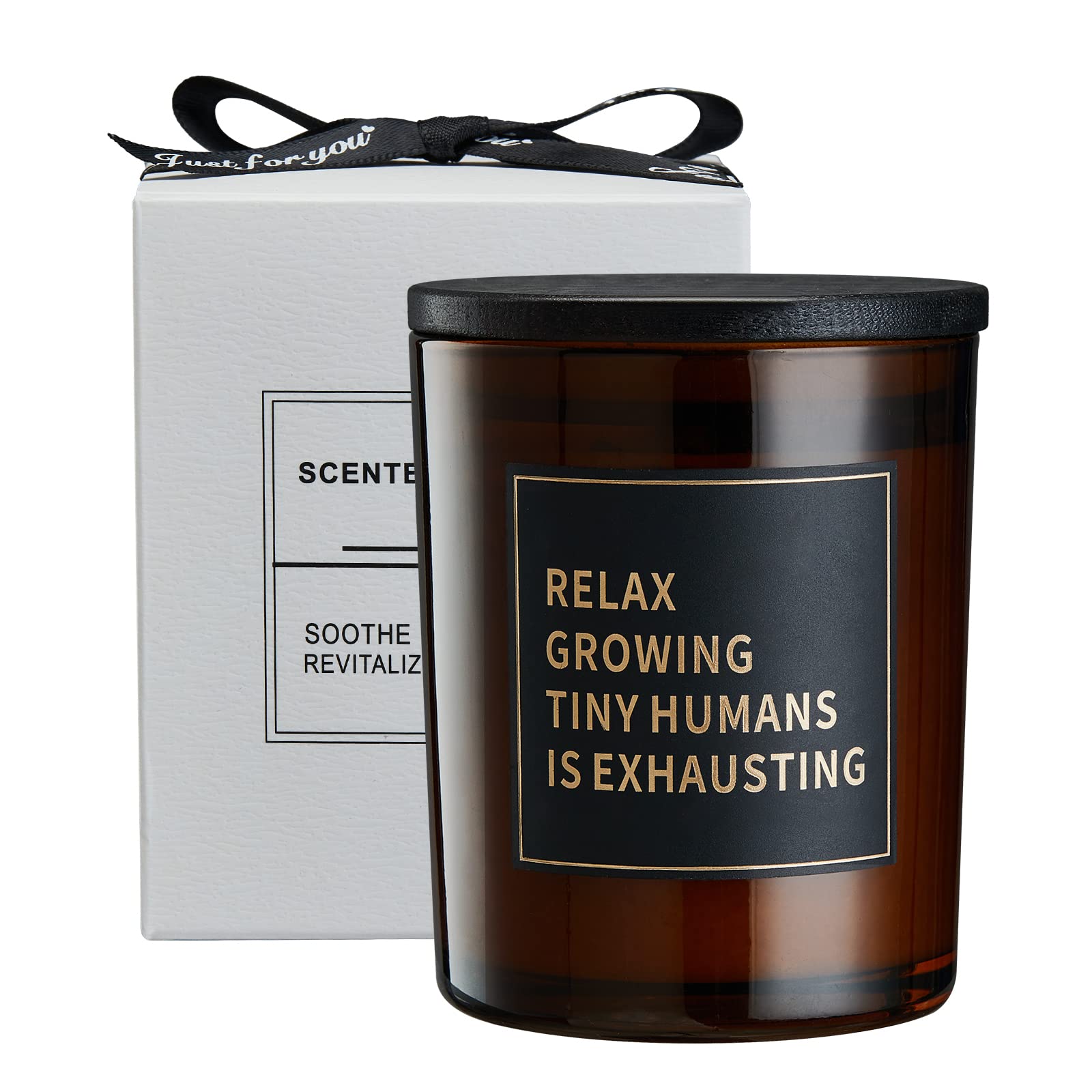 CL&MH Lavender Scented Candle, Funny Gift for New Mum, Dad Gifts, Baby Shower, Long Burning, 50 Hours, Modern, Purple, Unisex, Indoor, All Season