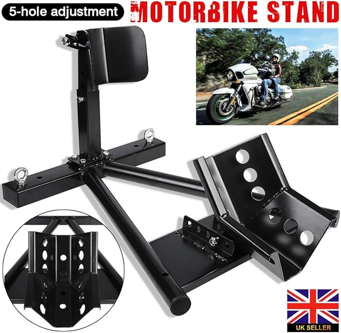 Motorcycle Stand Motorbike Front Wheel Chock Heavy Duty Garage Stand With 5holes Adjustment Position Amazon Co Uk Car Motorbike