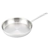 AmazonCommercial Tri-Ply Stainless Steel Fry Pan, 12 Inch, Silver