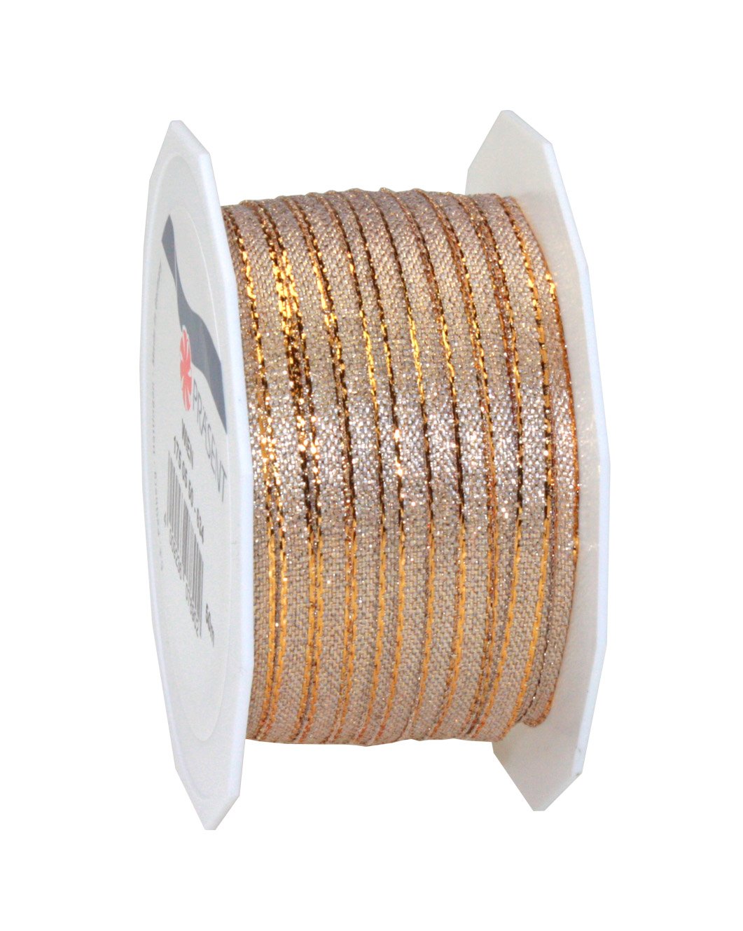 PRÄSENT C.E. Pattberg WIEN Gift Ribbon in Gold, Metallic Mesh, 55 Yards, 0.2 Inch Width, Multi-purpose, Luxury, Perfect for Christmas & Every Occasion