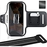 PORTHOLIC 2026 Running Armband Water Resistant Sports Phone Holder Case with Extension Strap,Card Slot Up to 6.9" Phone for iPhone 17/16/15/14/13 Plus Air Pro Max XR/XS, Galaxy S25/24/S10
