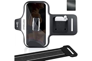 PORTHOLIC 2025 Running Armband Water Resistant Sports Phone Holder Case with Extension Strap,Card Slot Up to 6.9" Phone for iPhone 17/16/15/14/13 Plus Air Pro Max XR/XS, Galaxy S25/24/S10