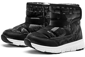 HOBIBEAR Boys Girls Toddler Snow Boots Waterproof Slip Resistant Outdoor Winter Shoes(Toddler/Little Kids/Big Kids)