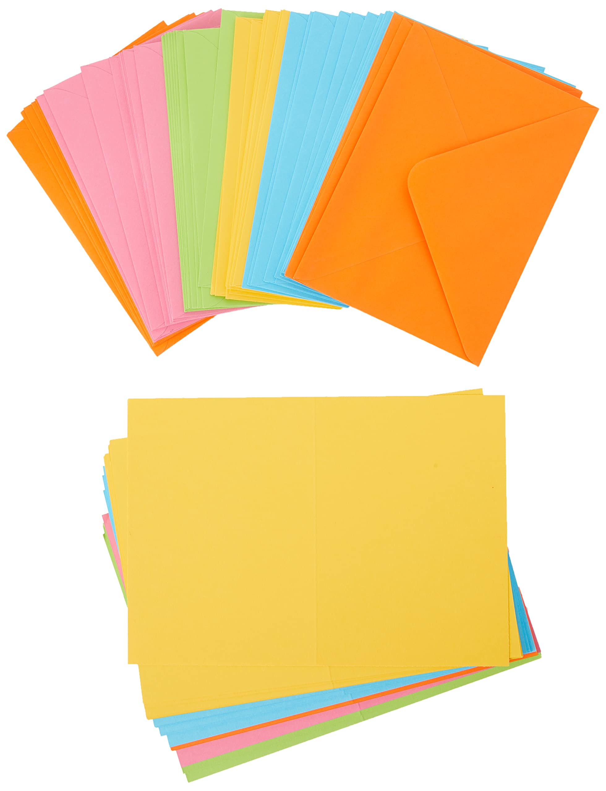 Craft UK 2345 C6 Card and Envelope Pack of 50 - Vibrant Colours