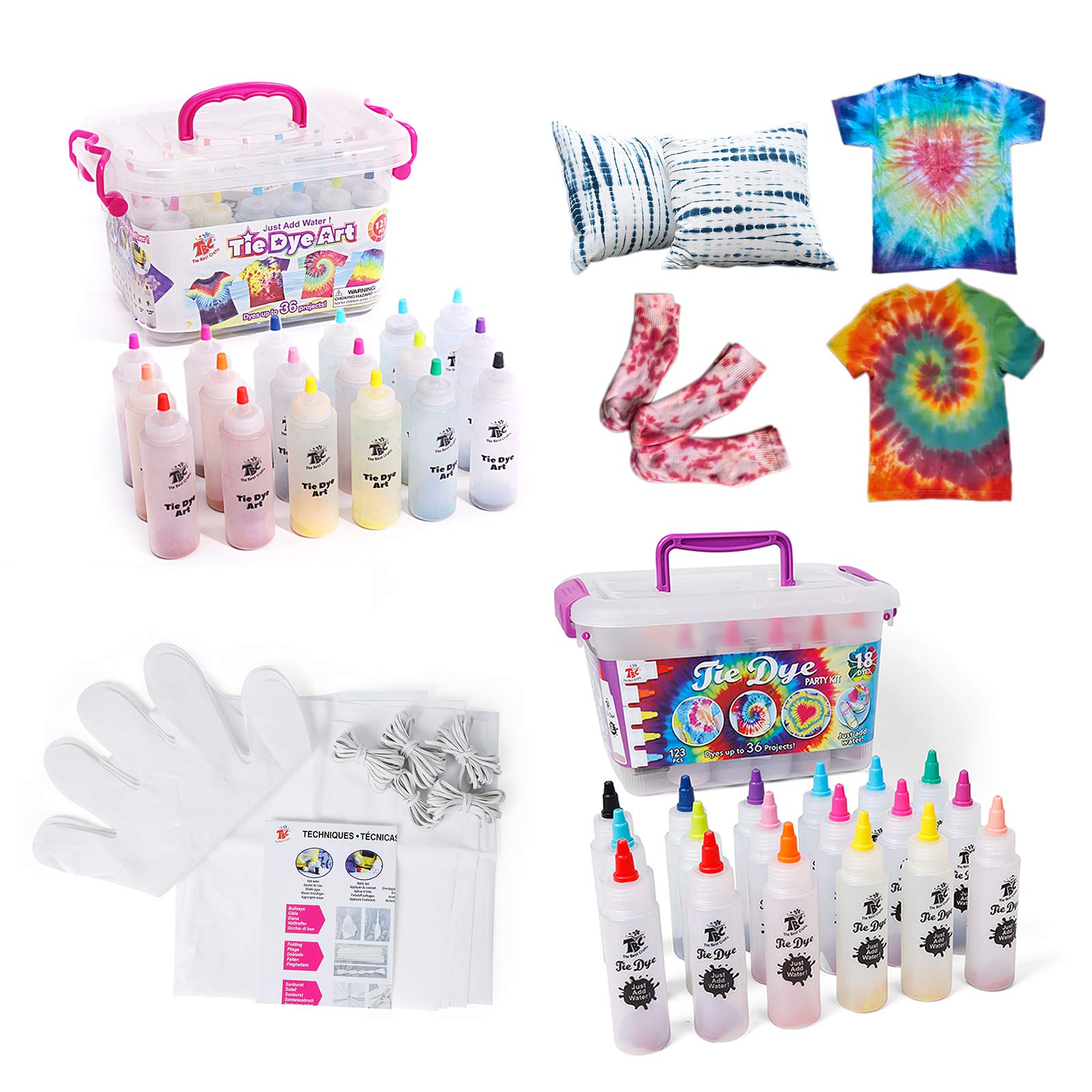 TBC The Best Crafts Tie-Dye Art Kit for Over 12 Kids to Play, Easy & Fun (18 Colours)