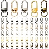 50pcs Metal Lobster Claw Clasps, Rotating Keychain Hook Snap Hook DIY Claw Clasps, Keychain Connector for Wallet Jewelry Making