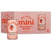 OLIPOP MINIs 6g Fiber Prebiotic Soda, Strawberry Vanilla, 7.5 fl oz, 6 Pack | Shelf Stable Prebiotic Soda, 3g Fiber, 3g Sugar, Digestive Health Support, Prebiotics &amp; Botanicals, Gluten Free, Non GMO
