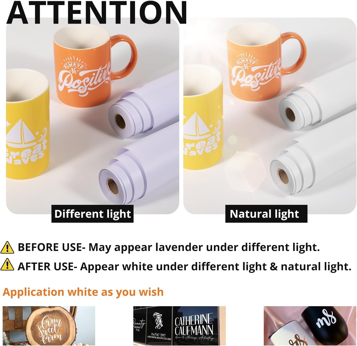 HTVRONT White Permanent Vinyl, 12