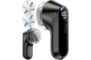 ANTIME Fabric Shaver, Rechargeable Lint Shaver with Digital Display, Electric Portable Sweater Shaver with 6-Leaf Blades and Safety Lock, 3-Speeds Lint Remover to Remove Pilling for Clothes, Couch, Furniture