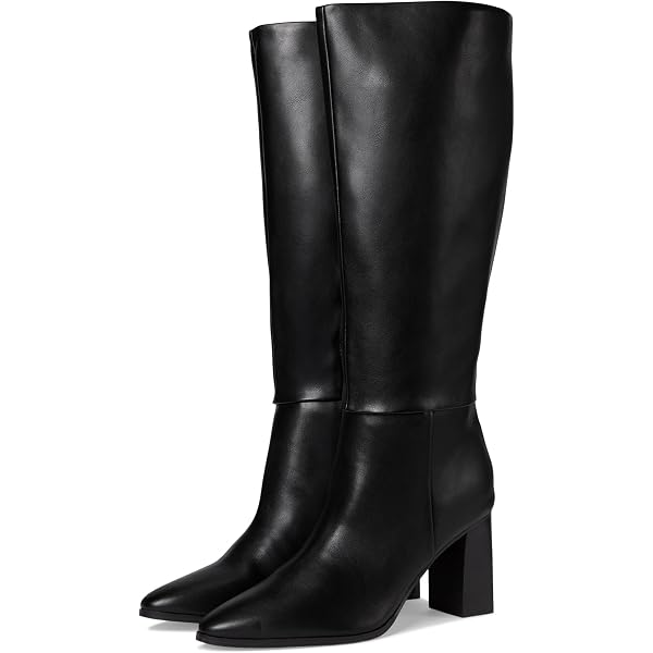 Amazon.com | Calvin Klein Women Calvin Klein Womens 6 M Black Leather Arista Block Heel Knee Boots DISPLAY IW9 main image 1