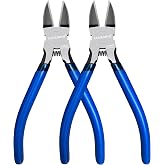 KAIHAOWIN Wire Cutters 2 Pack 6.5 Inch, Flush Cutters Zip Tie Cutters Cable Snips Wire Snips, Spring Loaded Side Cutting Pliers for Jewelry Making Crafts Floral Artificial Flowers Electrical
