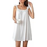 Lesserwing 100% Cotton Nightgowns for Women Sleeveless Night Gown Soft House Dress Ruffle Sleepwear Nightshirts with Pockets