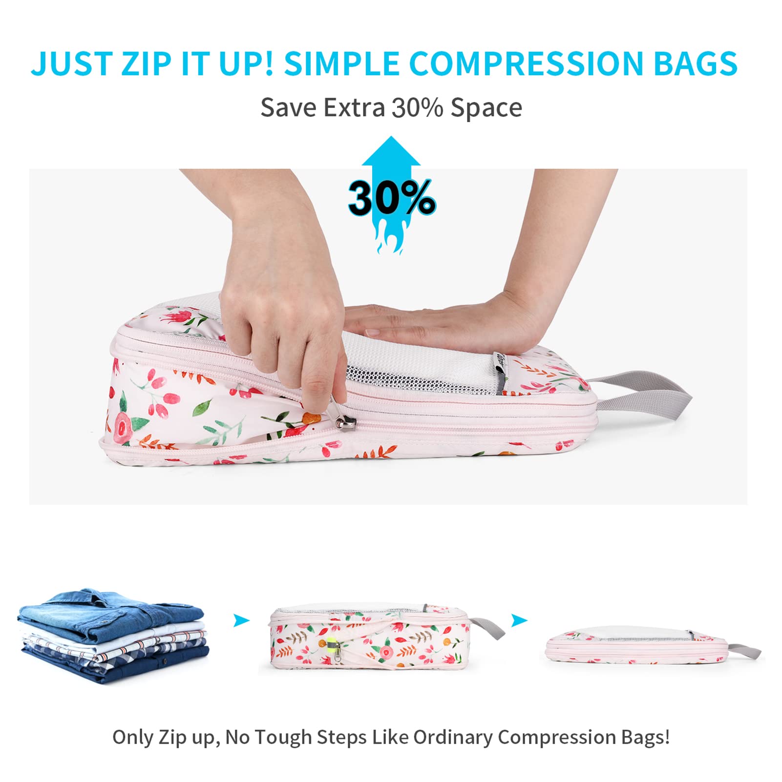 Gonex Compression Packing Cubes, Gonex Extensible Storage Mesh Bags Organizers
