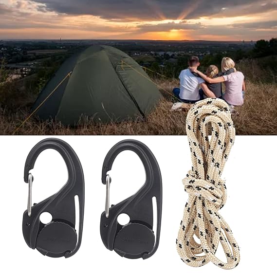 Tent Rope Tensioner, Lightweight 2Pcs Portable Cord Adjuster Durable