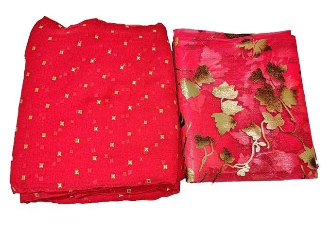 Womens Pure Nazamin Saree with Organza Blouse Piece (Gajari)